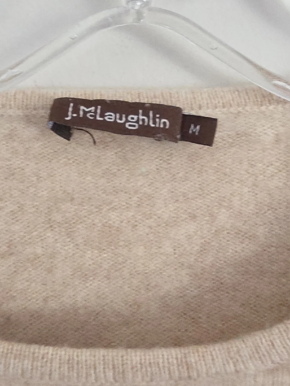 J. McLaughlin Neutral Cream Crewneck Pullover - Picture 2 of 5